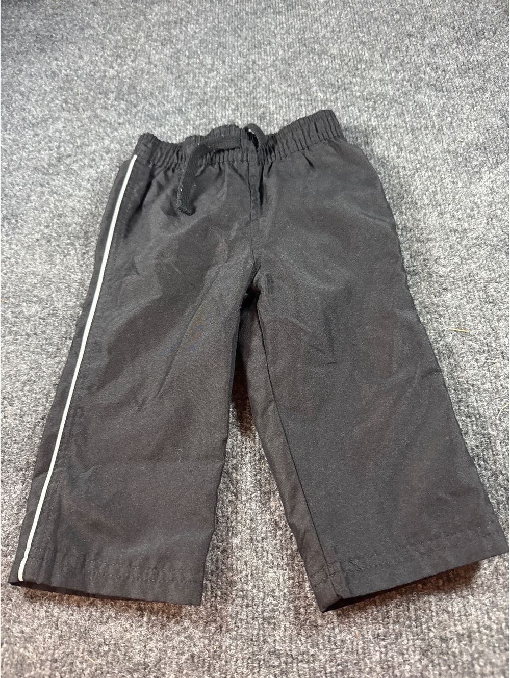 Jumping Beans Baby 12M Black Athletic Pants White Stripe Pull On
